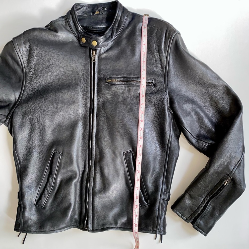 IK black Leather motorcycle jacket, in excellent condition, unisex size 48. - Picture 6 of 16